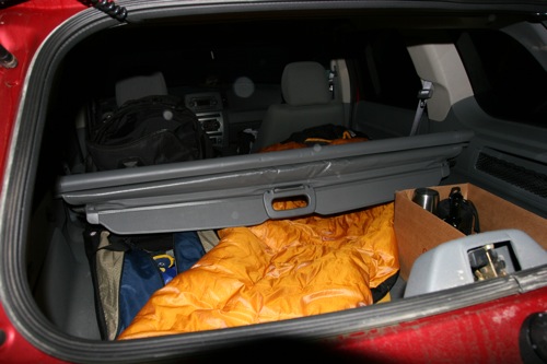 Sleeping inside the car