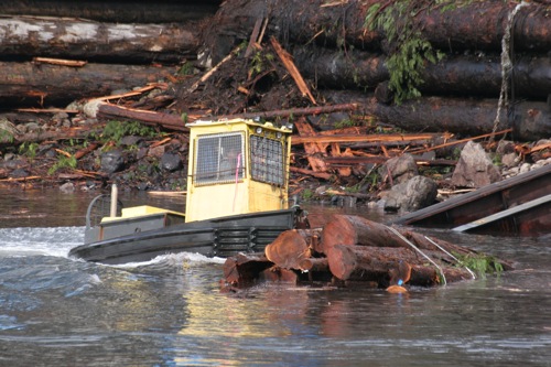 Little boat storing wood