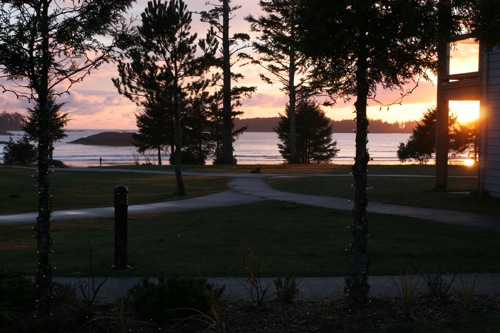 Sunset in Tofino (view from the car)