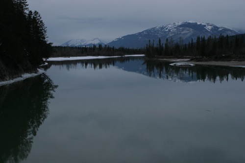 Arriving to Kicking Horse (Golden) in the evening