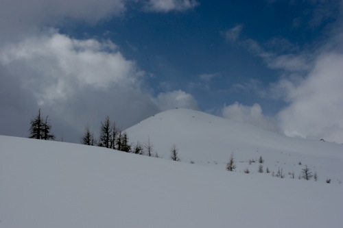 Hiking to the top, Sunshine, Banff