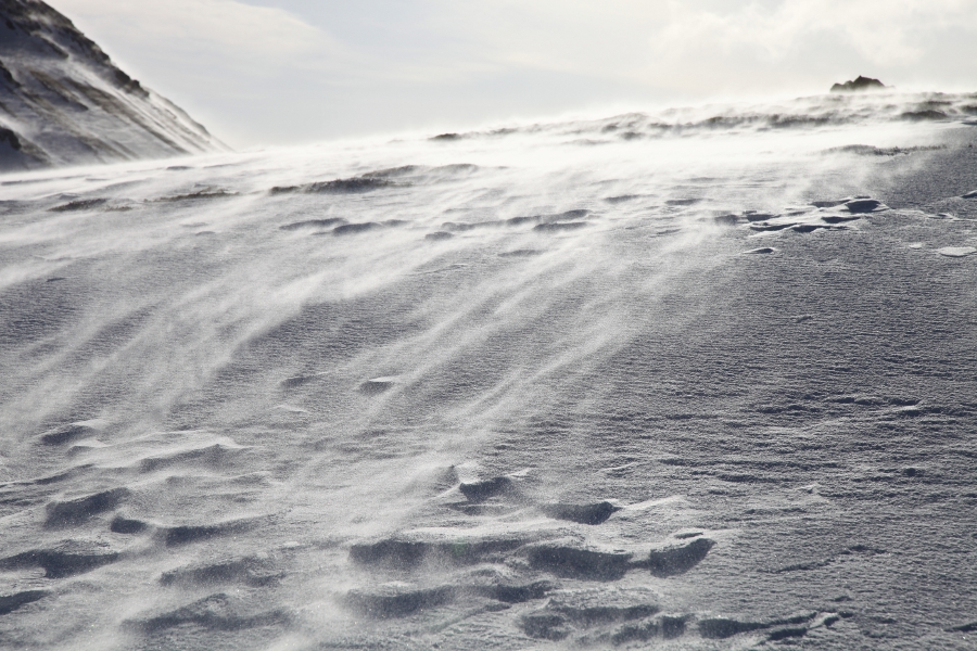 Hiking up a mountain and riding down it, Iceland, March 2012